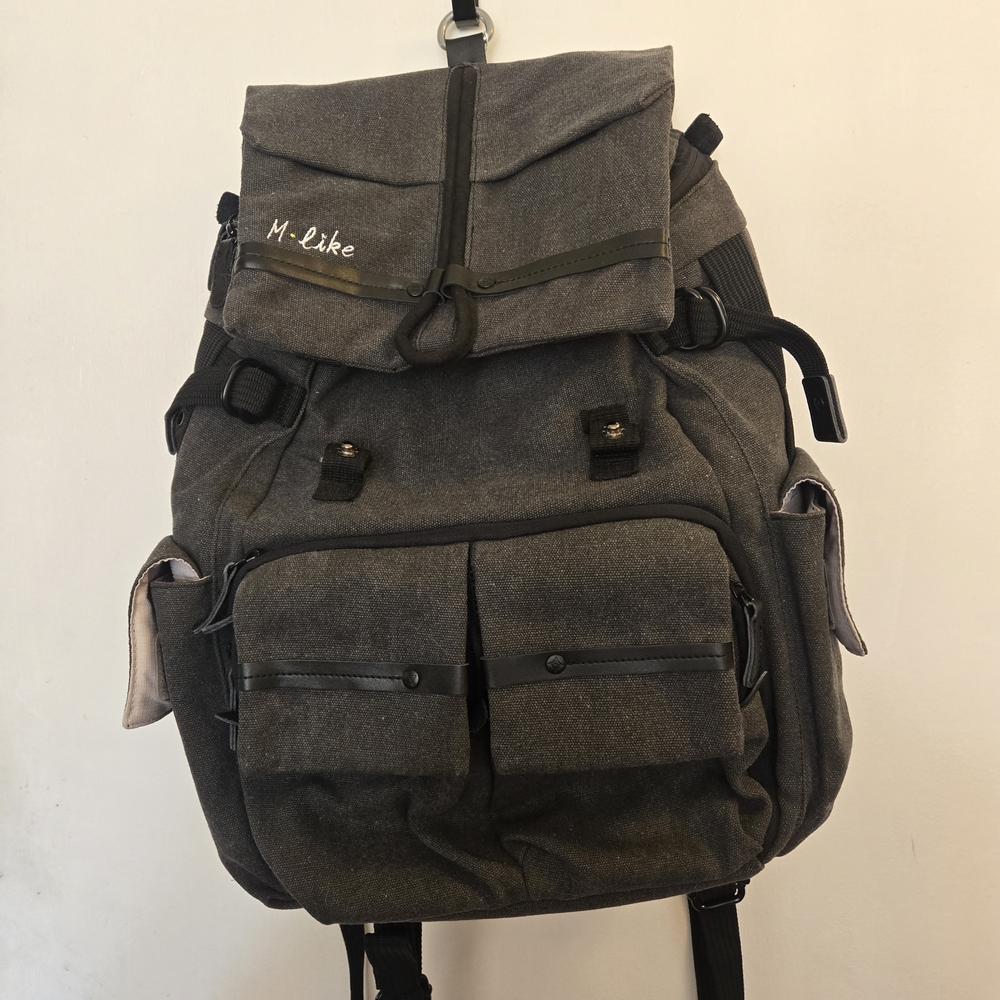 M. Like Gray Backpack for Computer Travel Overnight